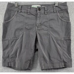 Aventura Delmar Shorts Women's 6 Gray Organic Cotton Low Rise Hiking Gorpcore 8"